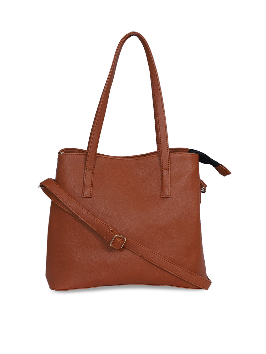 

FABBHUE Brown PU Structured Shoulder Bag