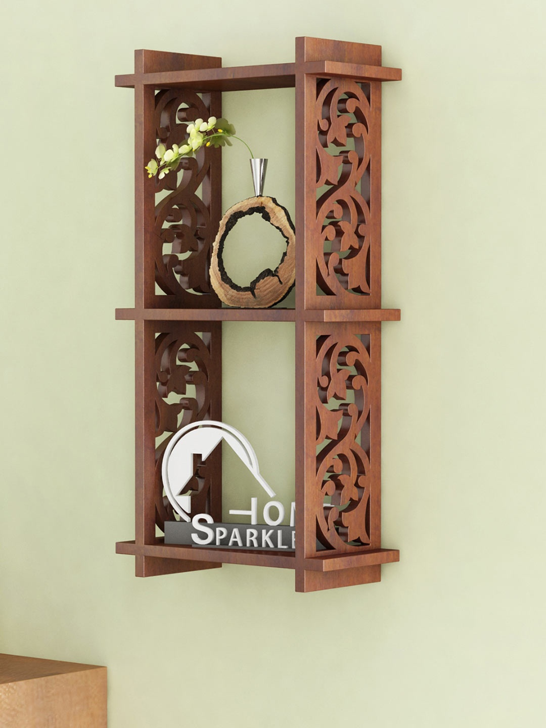 

Home Sparkle Brown 2 Pocket Wall Shelf