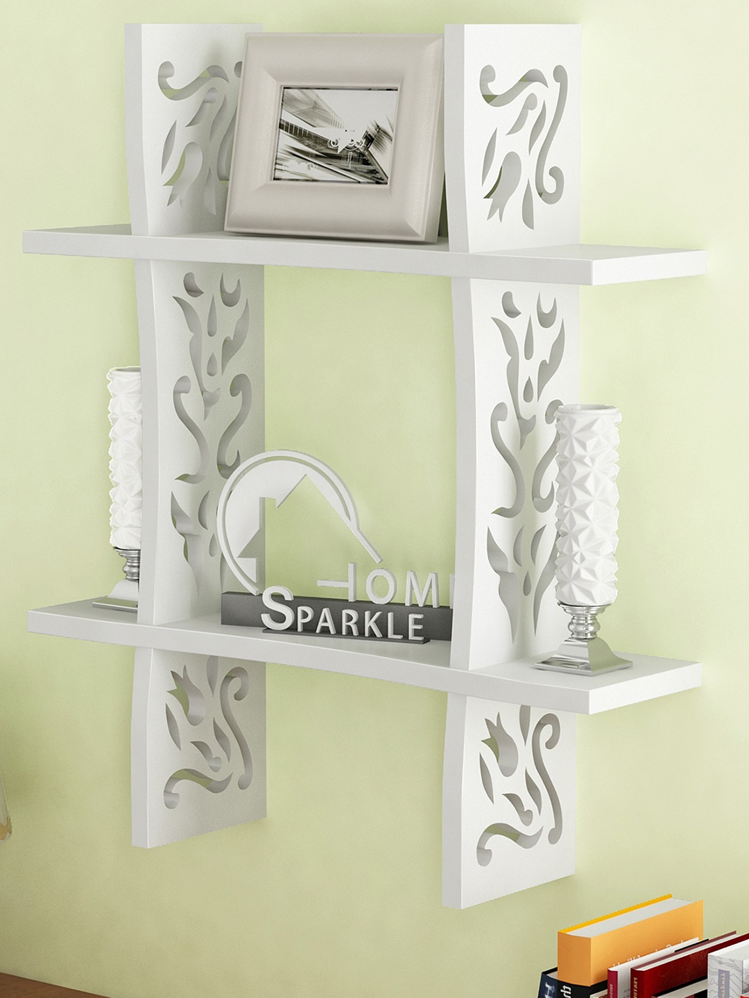 

Home Sparkle White Engineered Wood 2-Tier Wall Rack