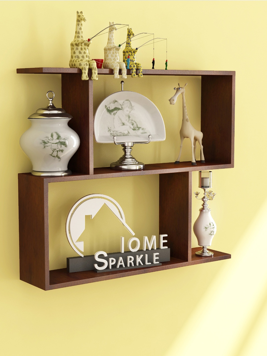 

Home Sparkle Brown Wall Shelf