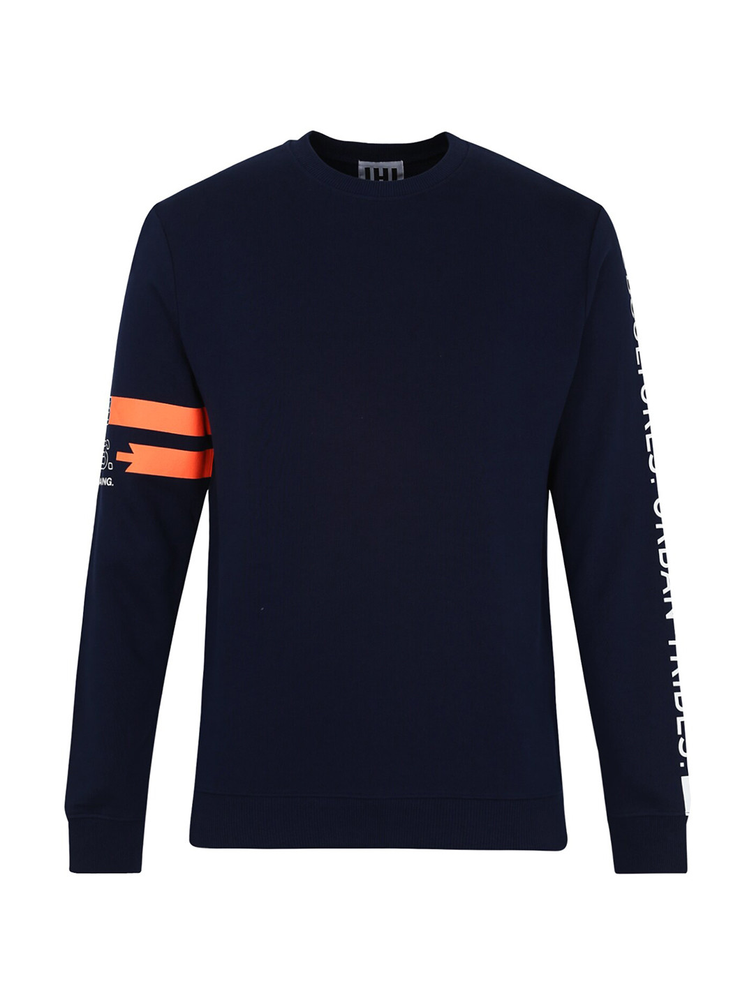 

LH URBAN Men Navy Blue Pure Cotton Sweatshirt