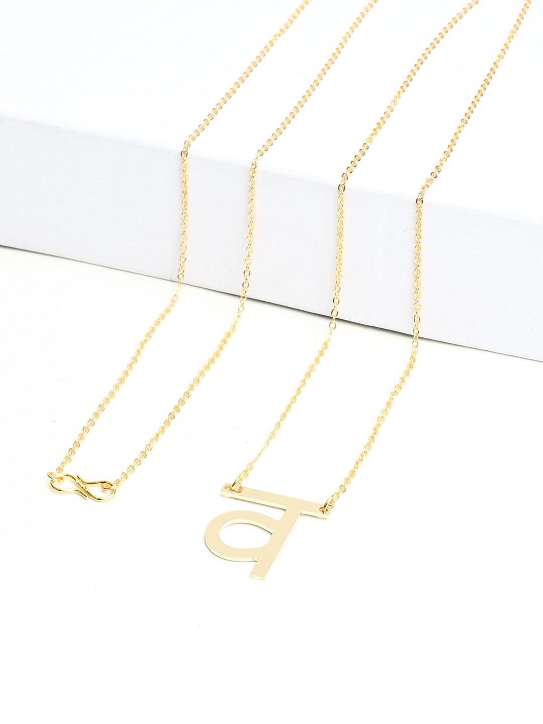 

Goldnera Brass-Plated Gold-Toned Letter Pendant With Chain