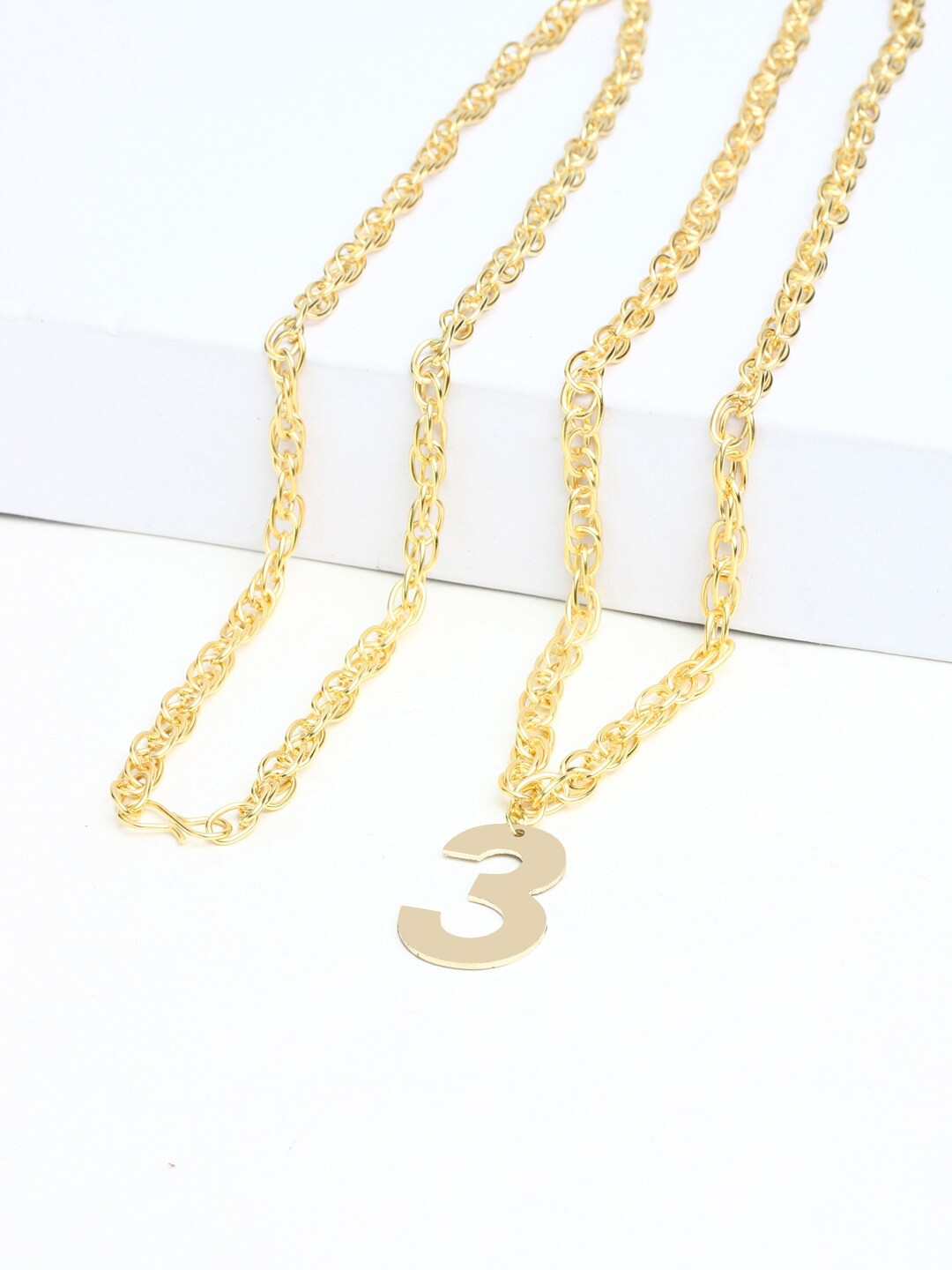 

Goldnera Men Brass-Plated Gold-Toned Pendant With Chain