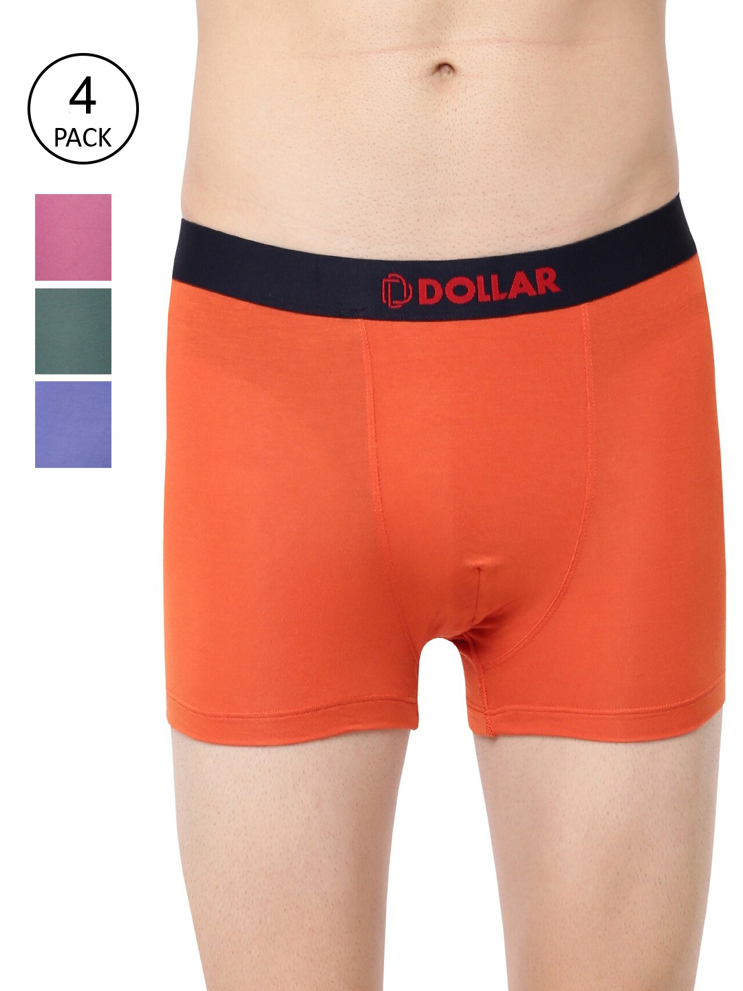 

Dollar Bigboss Men Pack of 4 Assorted Trendy Trunks MBTR-13-TRENDYPLN-PO4
