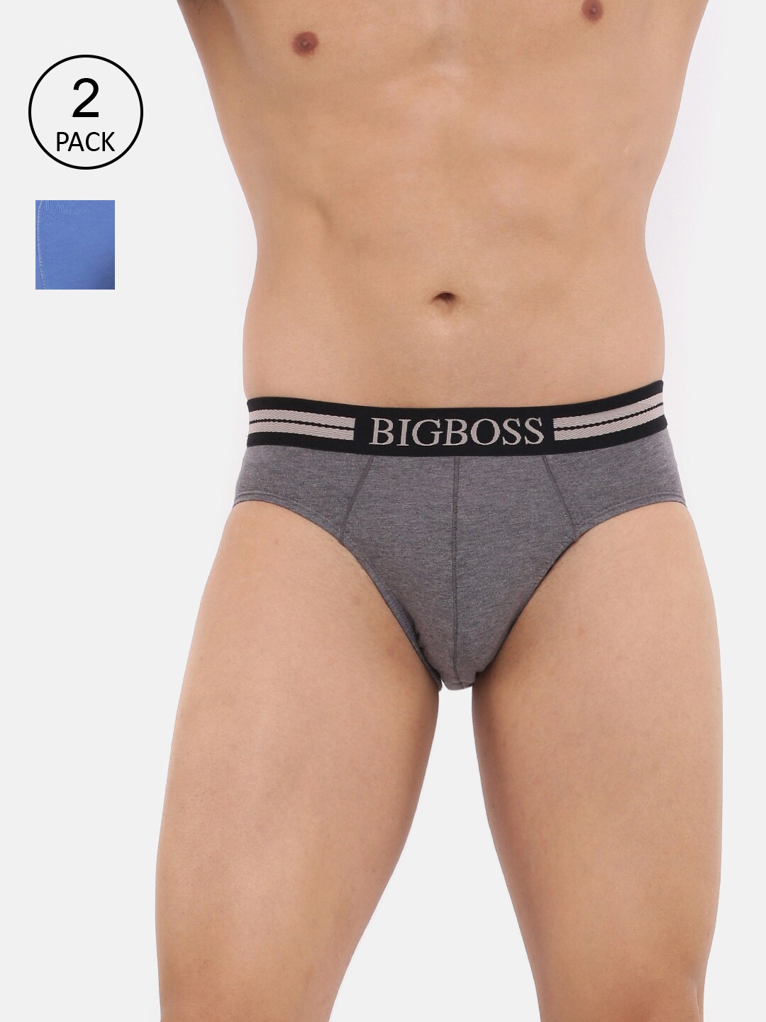 

Dollar Bigboss Men Pack of 2 Shuffle Intellisoft Assorted Basic Briefs MJBR-10-GRANDO-PO2