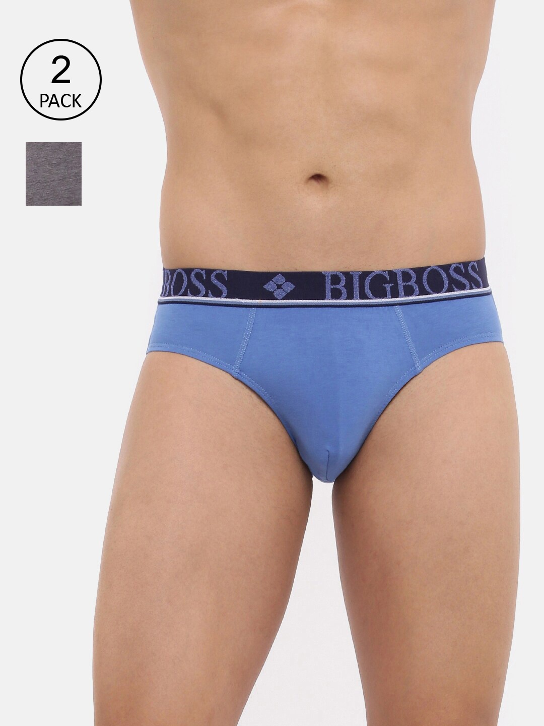 

Dollar Bigboss Men Pack Of 2 Assorted Mid-Rise Shuffle Intellisoft Cotton Modal Briefs