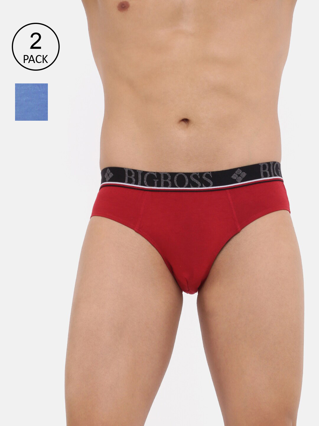 

Dollar Bigboss Men Solid Pack of 2 Shuffle Intellisoft Cotton Modal Brief, Assorted