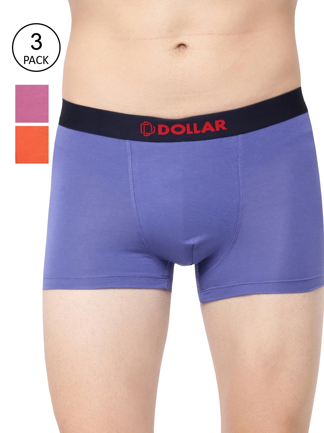 

Dollar Bigboss Men's Solid Pack of 3 Micro Modal Trendy Trunk MBTR-13-TRENDYPLN-PO3-CO1, Assorted