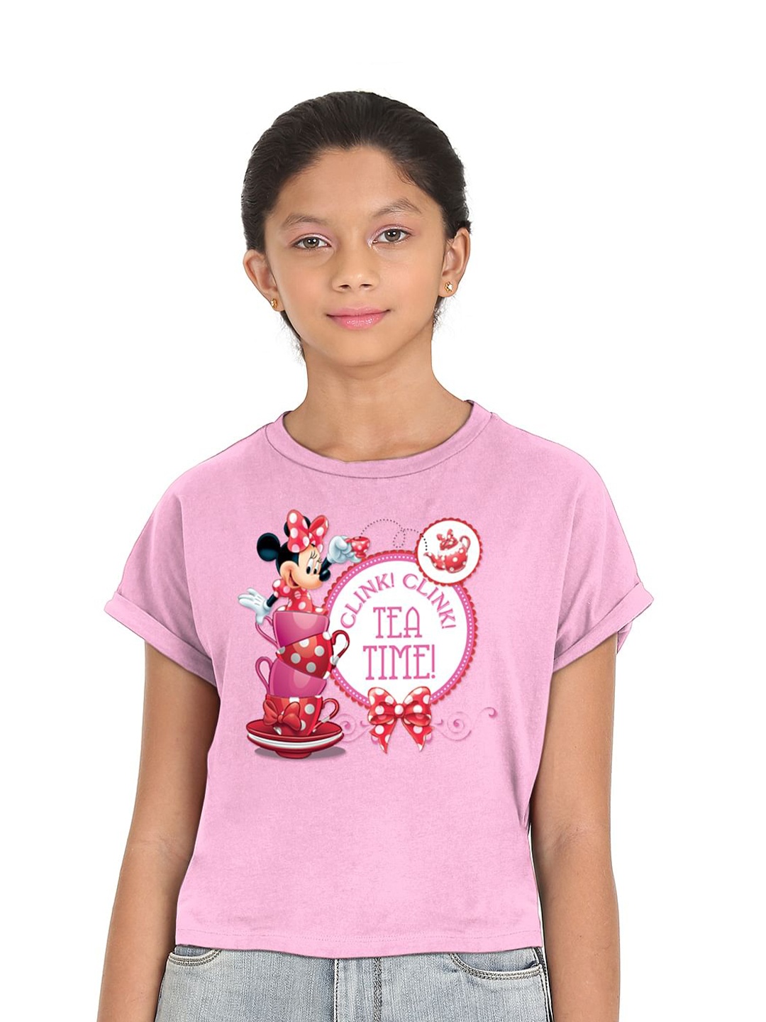 

SUGR Girl Girls Pink Typography Printed Extended Sleeves T-shirt