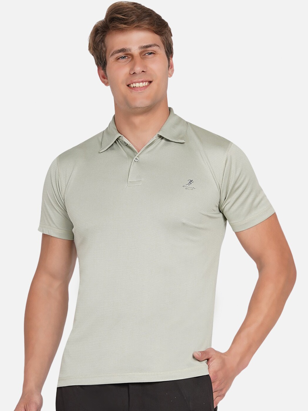 

ARMISTO Men Sea Green Polo Dri-FIT Sports T-shirt