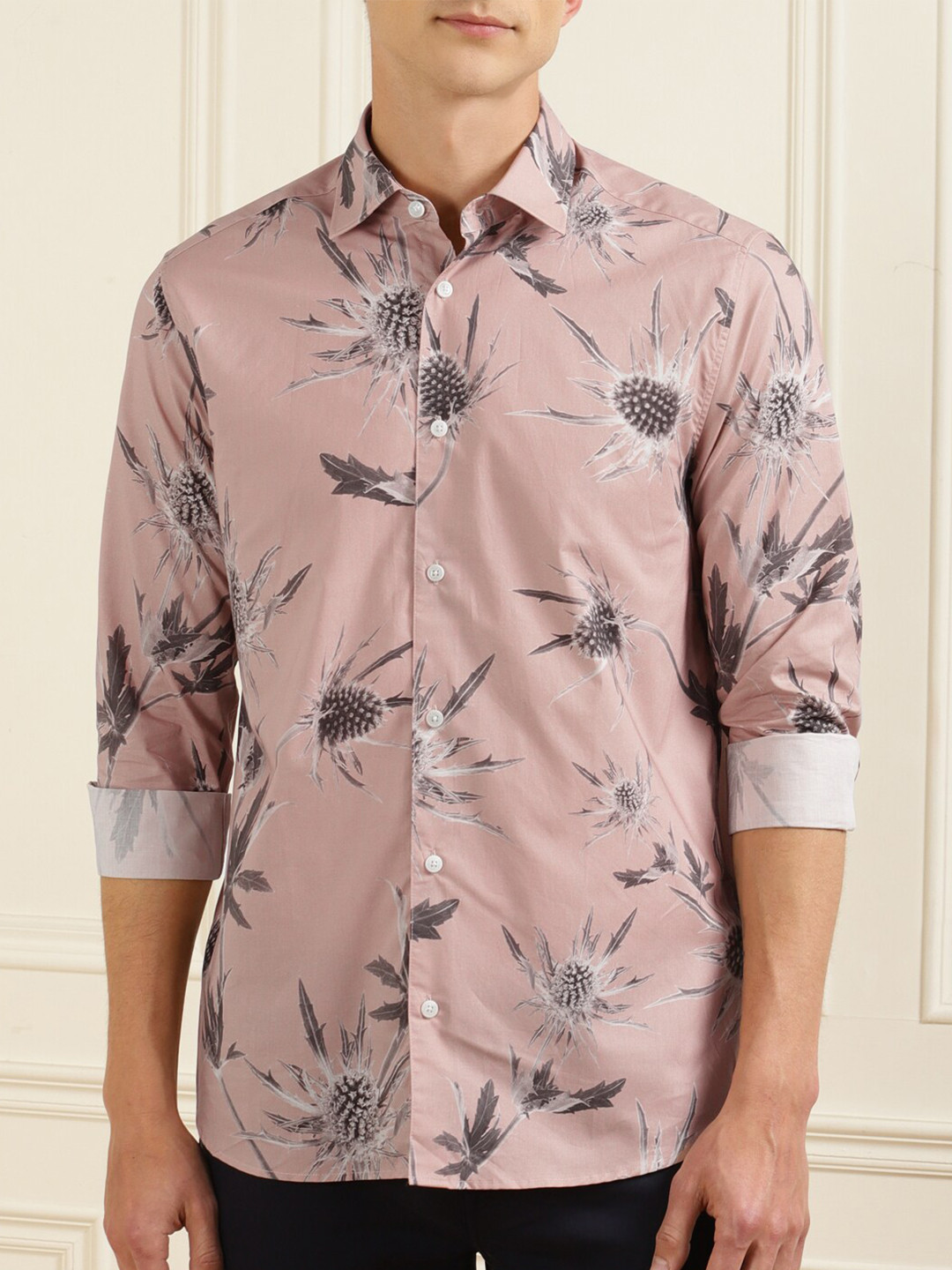 

Ted Baker Men Pink Floral Printed Casual Shirt