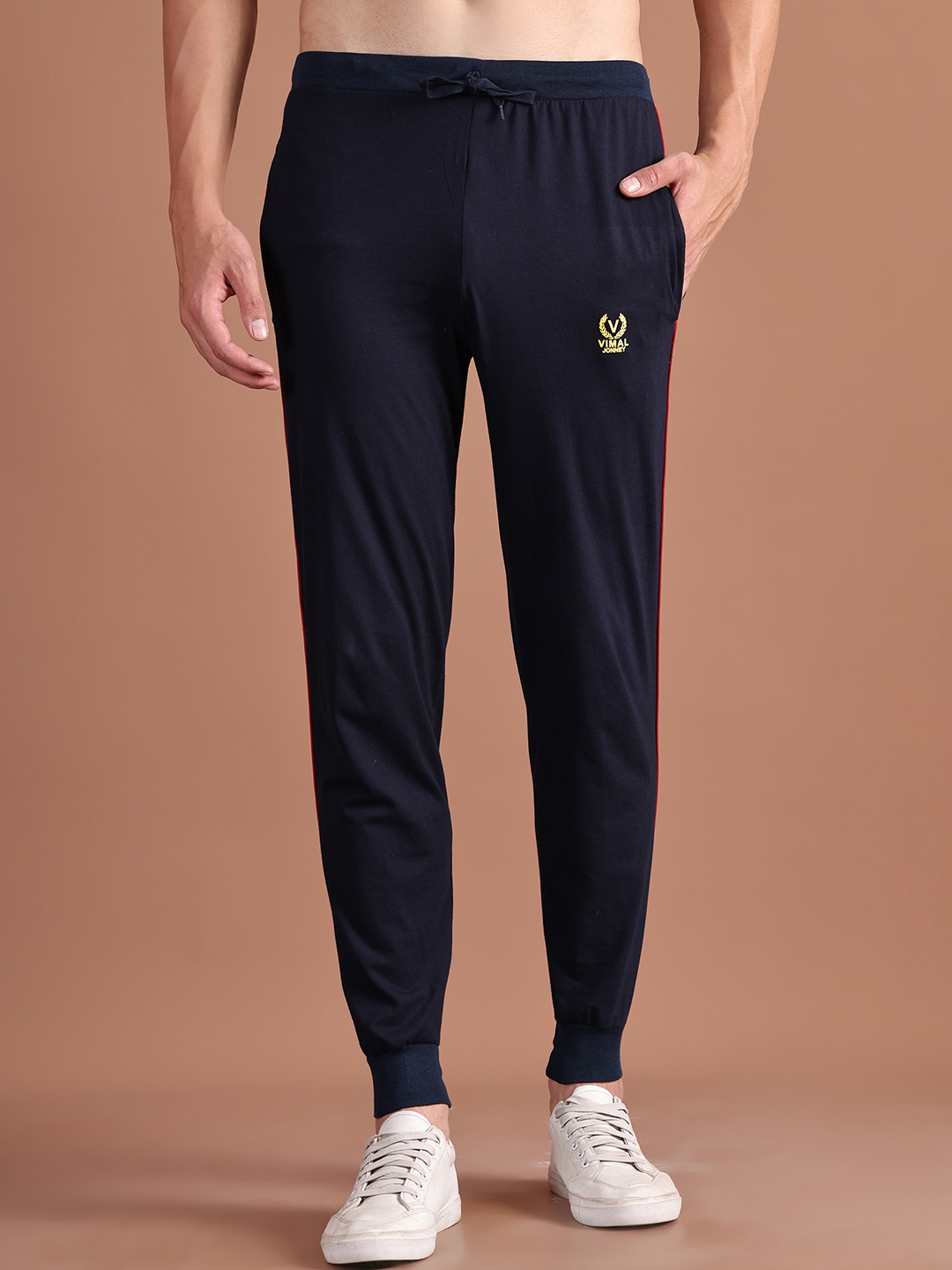 

MACK JONNEY Men Solid Regular Fit Joggers, Navy blue