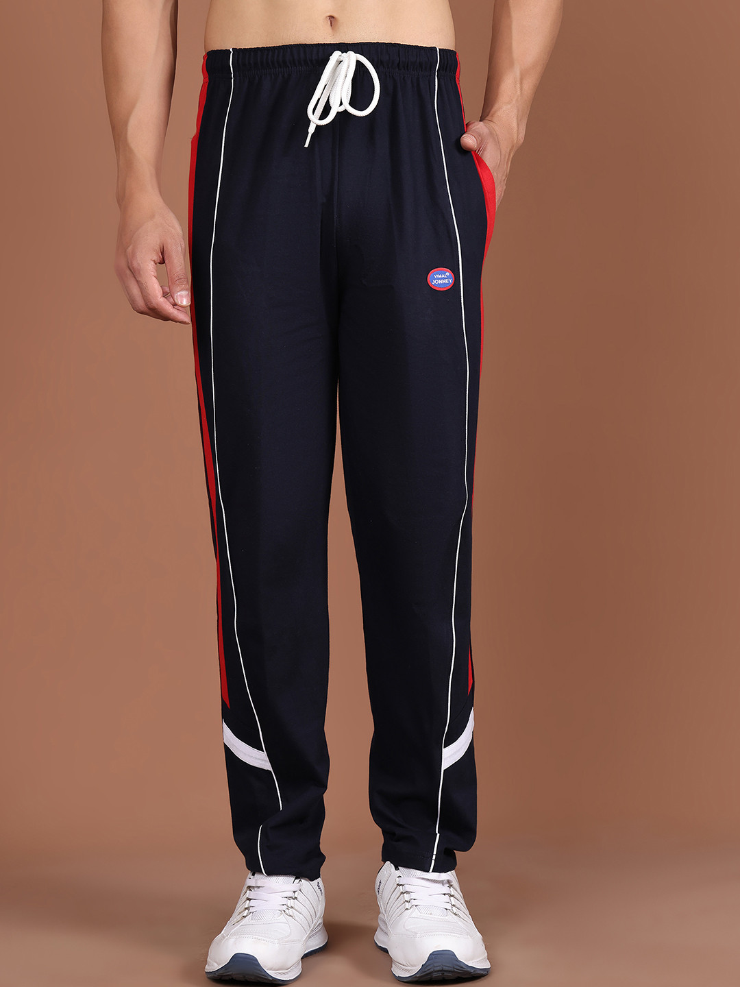 

MACK JONNEY Men Navy Blue Solid Regular Fit Track Pants