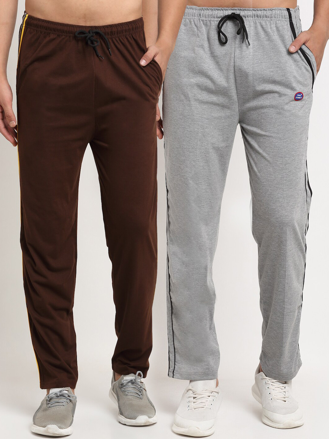 

VIMAL JONNEY Men Pack Of 2 Solid Track Pants, Grey