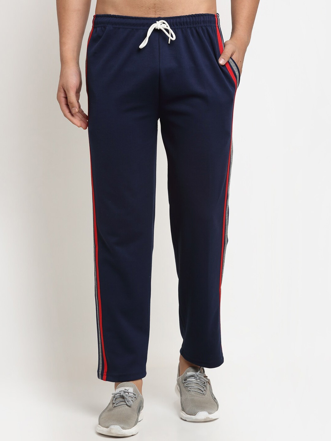 

VIMAL JONNEY Men Navy Blue Solid Track Pants