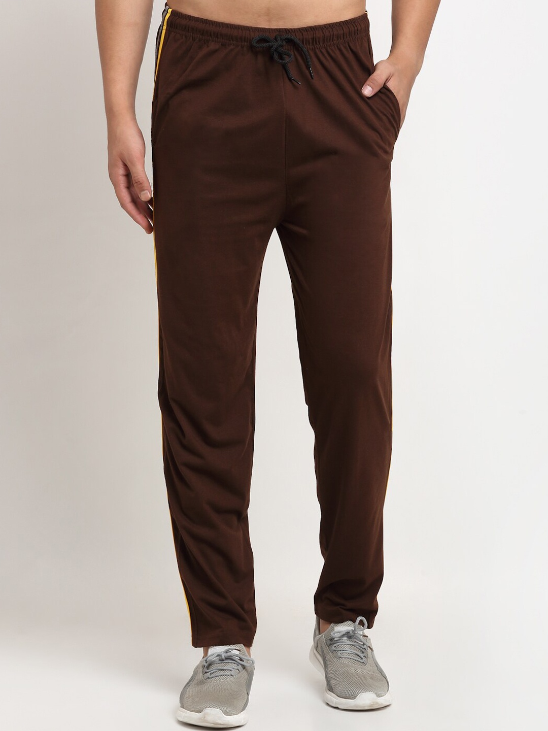 

VIMAL JONNEY Brown Solid Regular Fit Track Pants