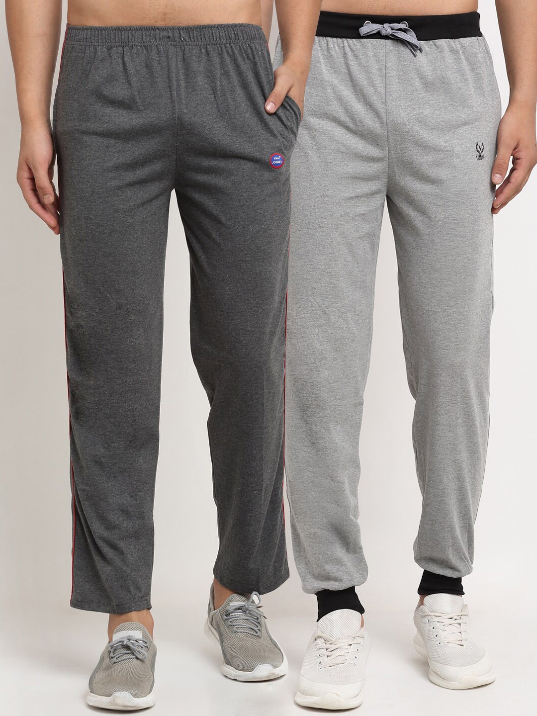 

MACK JONNEY Men Pack Of 2 Grey Solid Track Pants