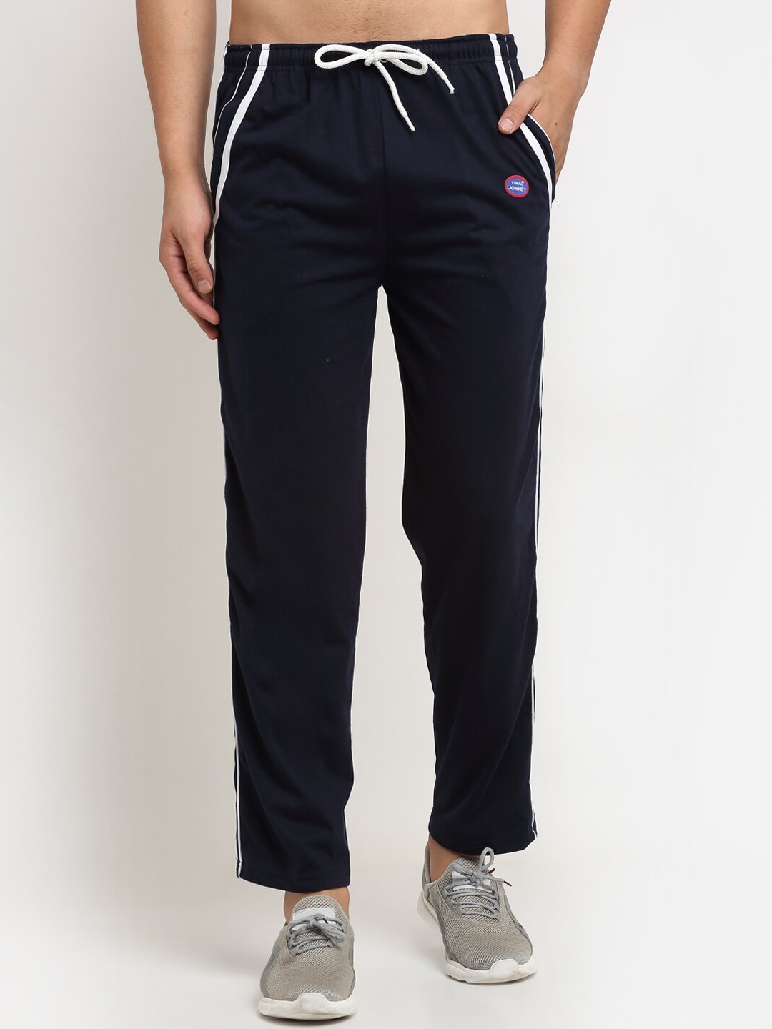 

VIMAL JONNEY Men Navy Blue Solid Track Pants