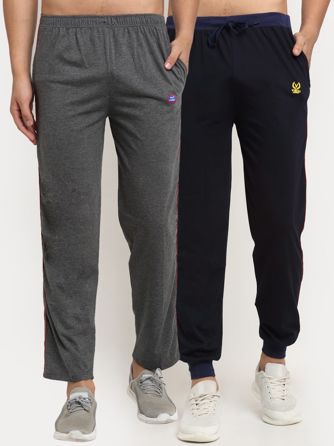 

MACK JONNEY Men Pack Of 2 Solid Track Pants, Grey