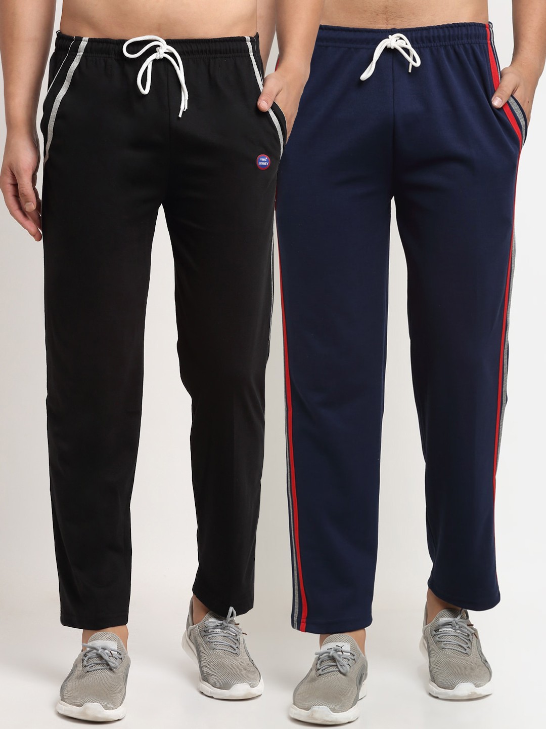 

VIMAL JONNEY Men Pack Of 2 Solid Track Pants, Black