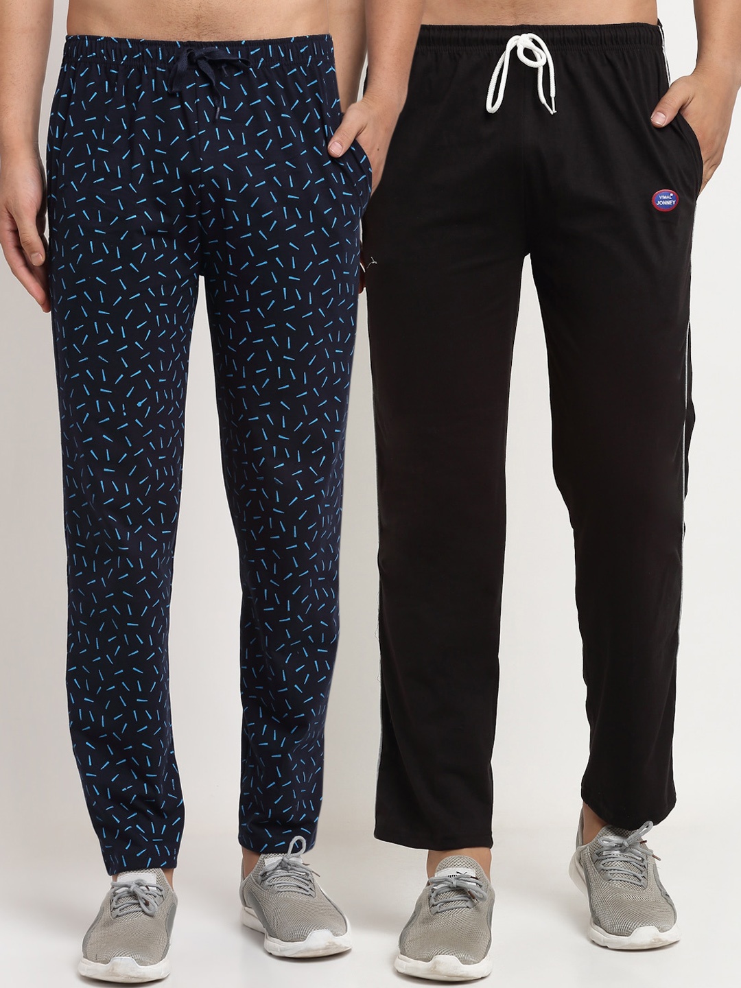 

MACK JONNEY Men Pack Of 2 Track Pants, Black