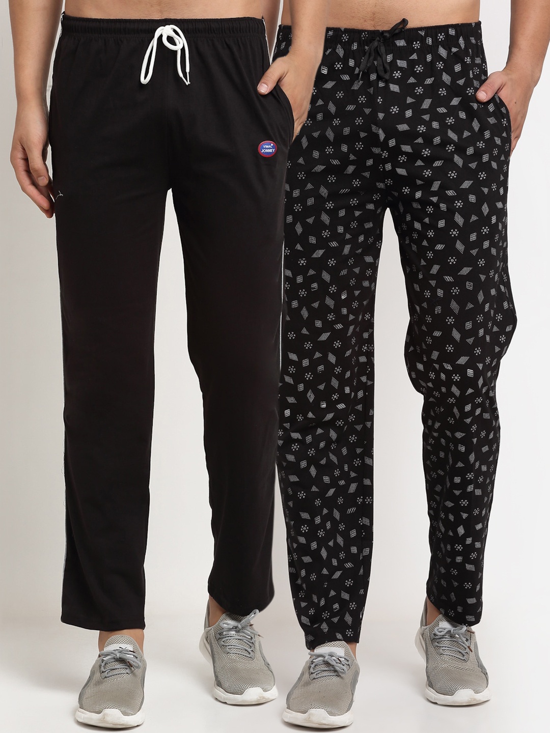 

MACK JONNEY Men Pack Of 2 Black Track Pants