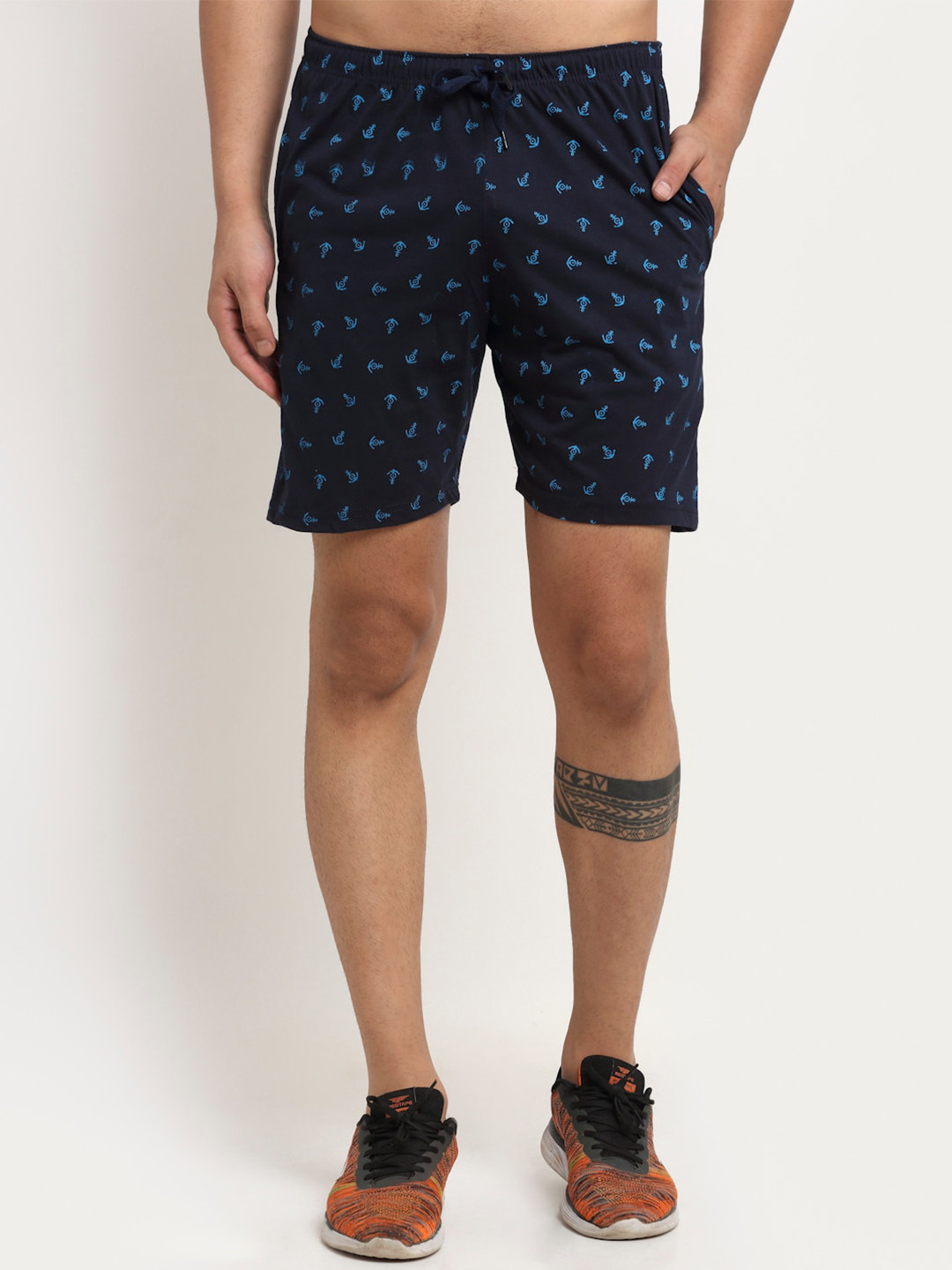 

MACK JONNEY Men Navy Blue Printed Shorts