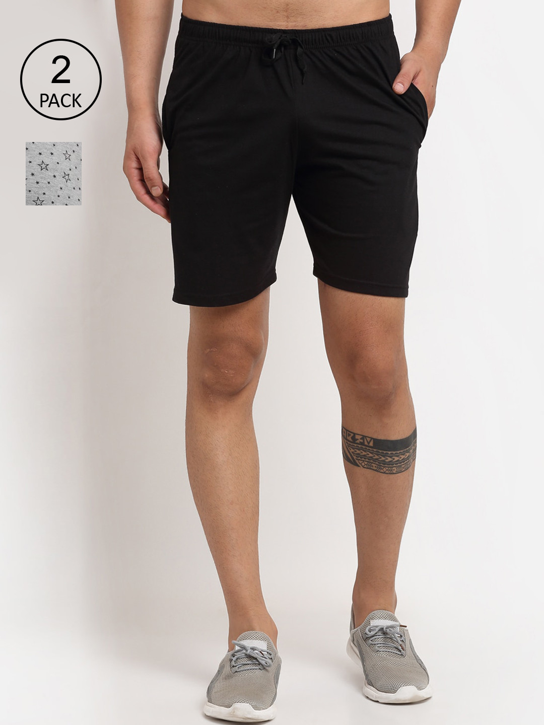 

MACK JONNEY Men Pack Of 2 Shorts, Black