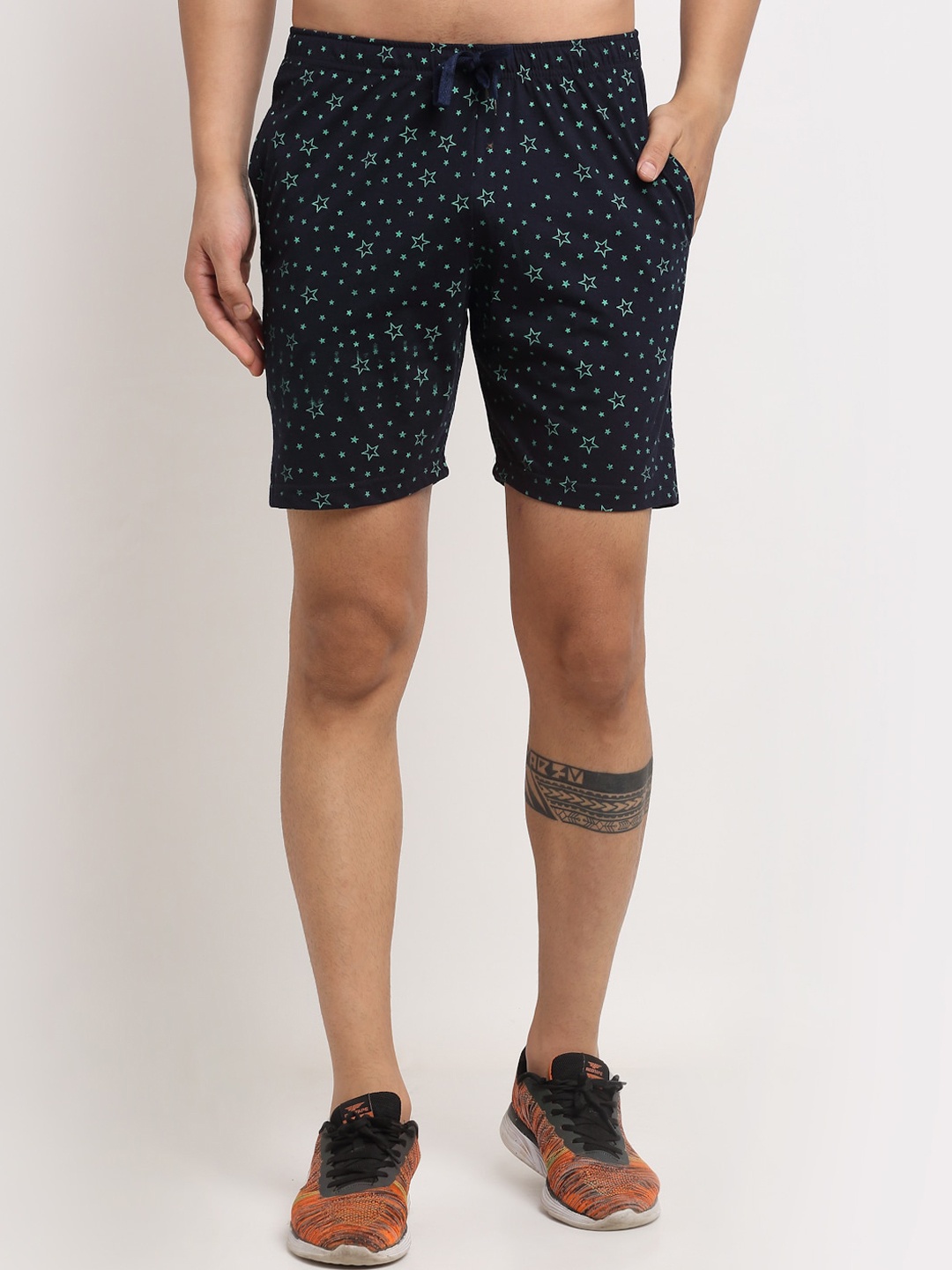 

VIMAL JONNEY Men Navy Blue Printed Shorts