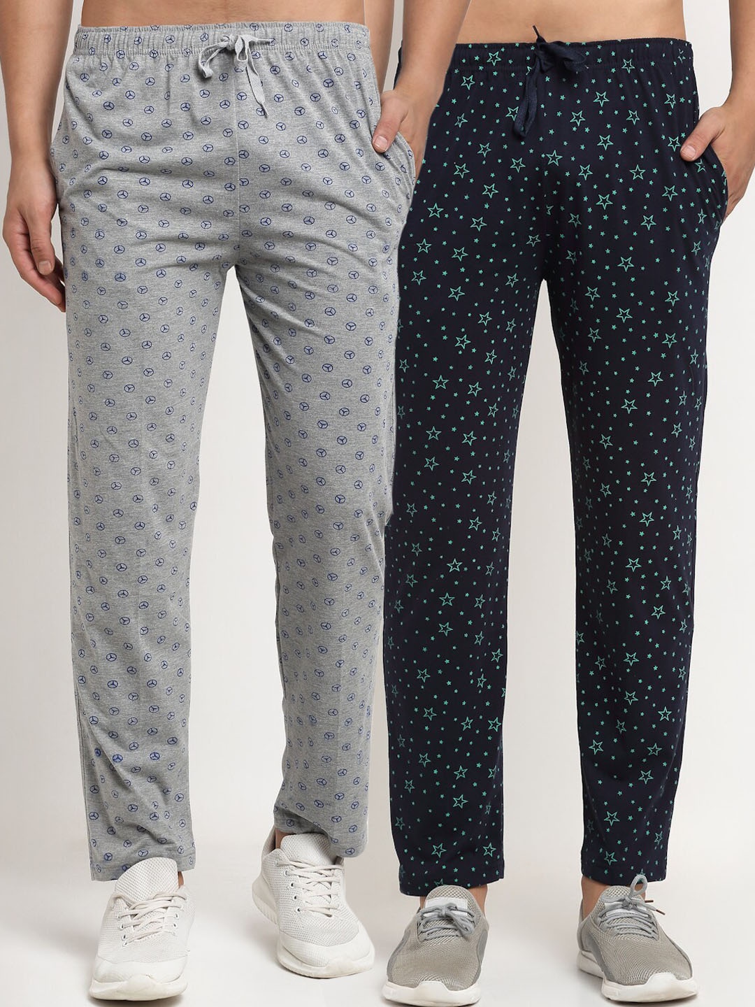 

MACK JONNEY Men Pack Of 2 Navy Blue & Grey Track Pants