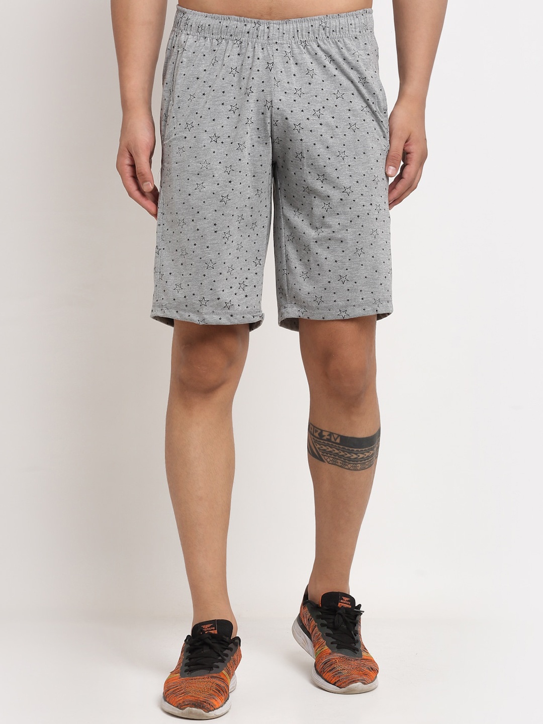 

MACK JONNEY Men Grey Printed Regular Fit Shorts