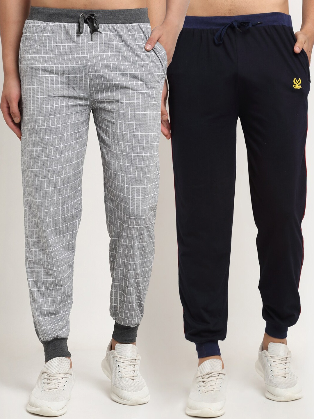 

VIMAL JONNEY Men Pack Of 2 Joggers, Navy blue