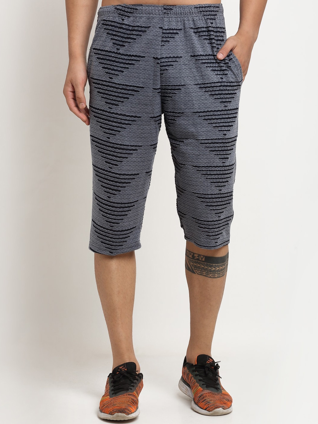 

VIMAL JONNEY Men Navy Blue & Grey Regular Fit Shorts