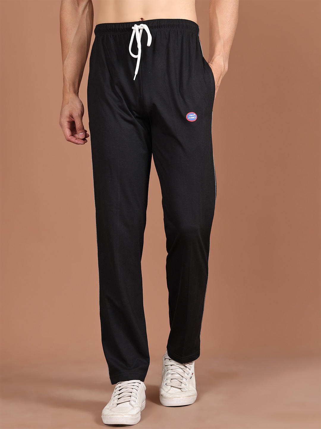 

MACK JONNEY Men Black Solid Regular Track Pants