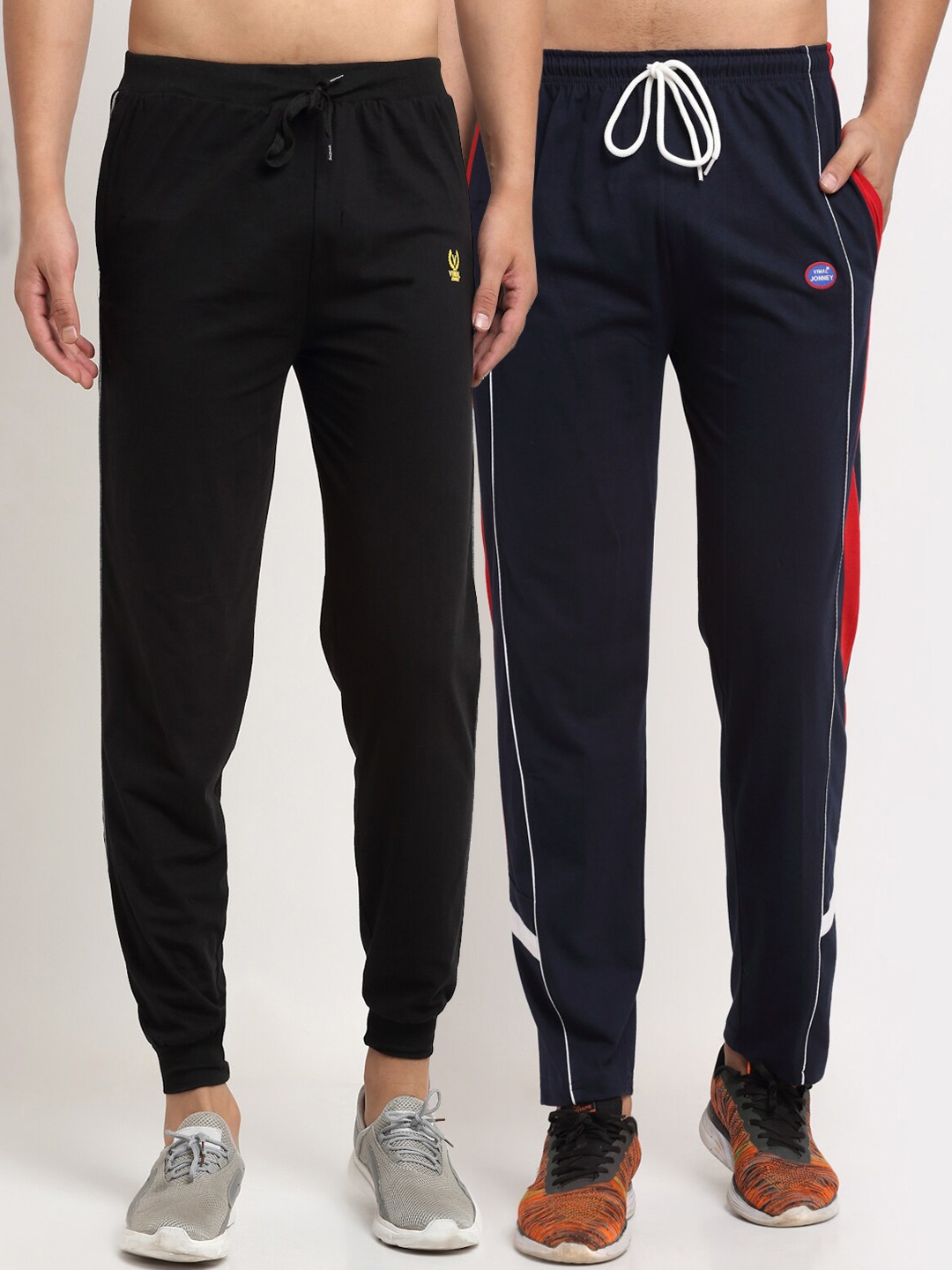 

VIMAL JONNEY Men Pack of 2 Solid Track Pants, Navy blue