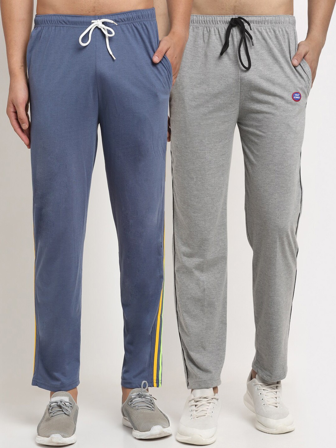 

VIMAL JONNEY Men Pack Of 2 Solid Track Pants, Grey