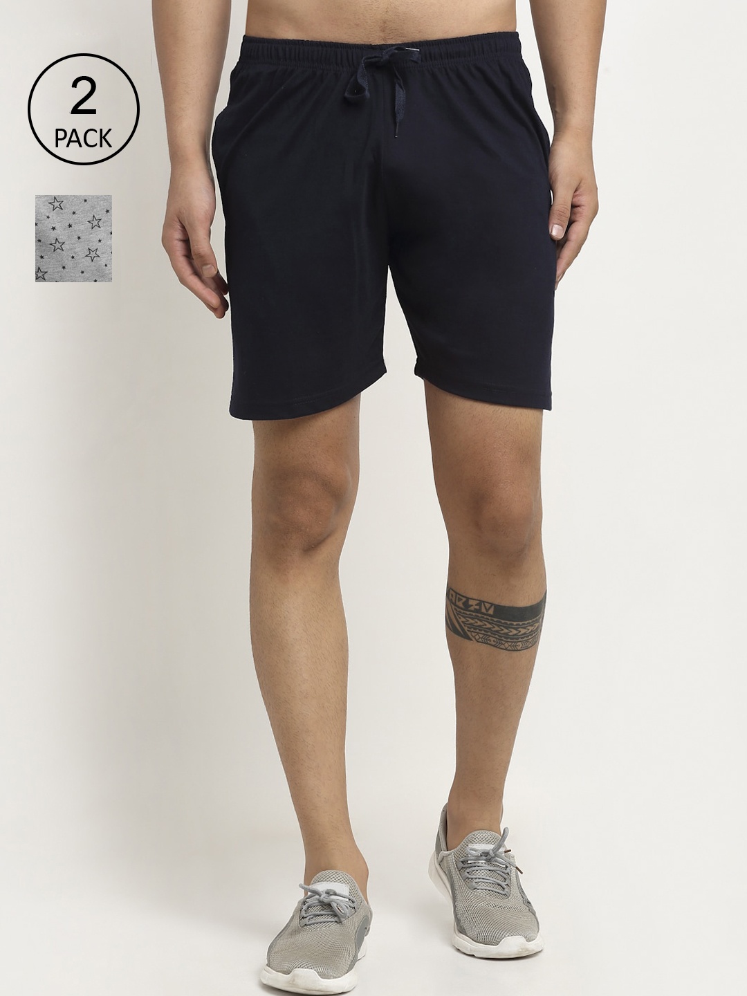 

MACK JONNEY Men Pack Of 2 Shorts, Navy blue
