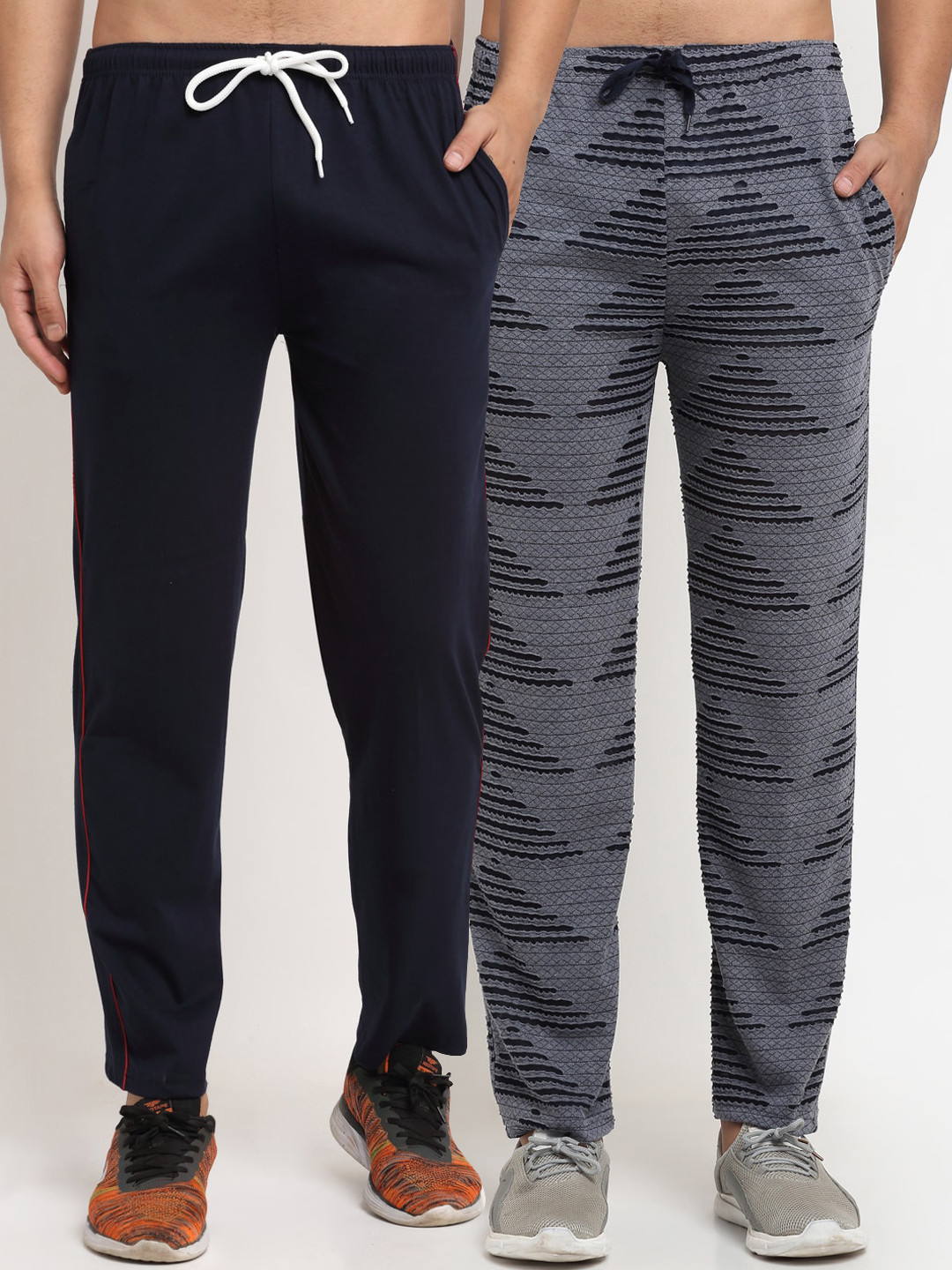 

VIMAL JONNEY Men Pack Of 2 Track Pants, Black