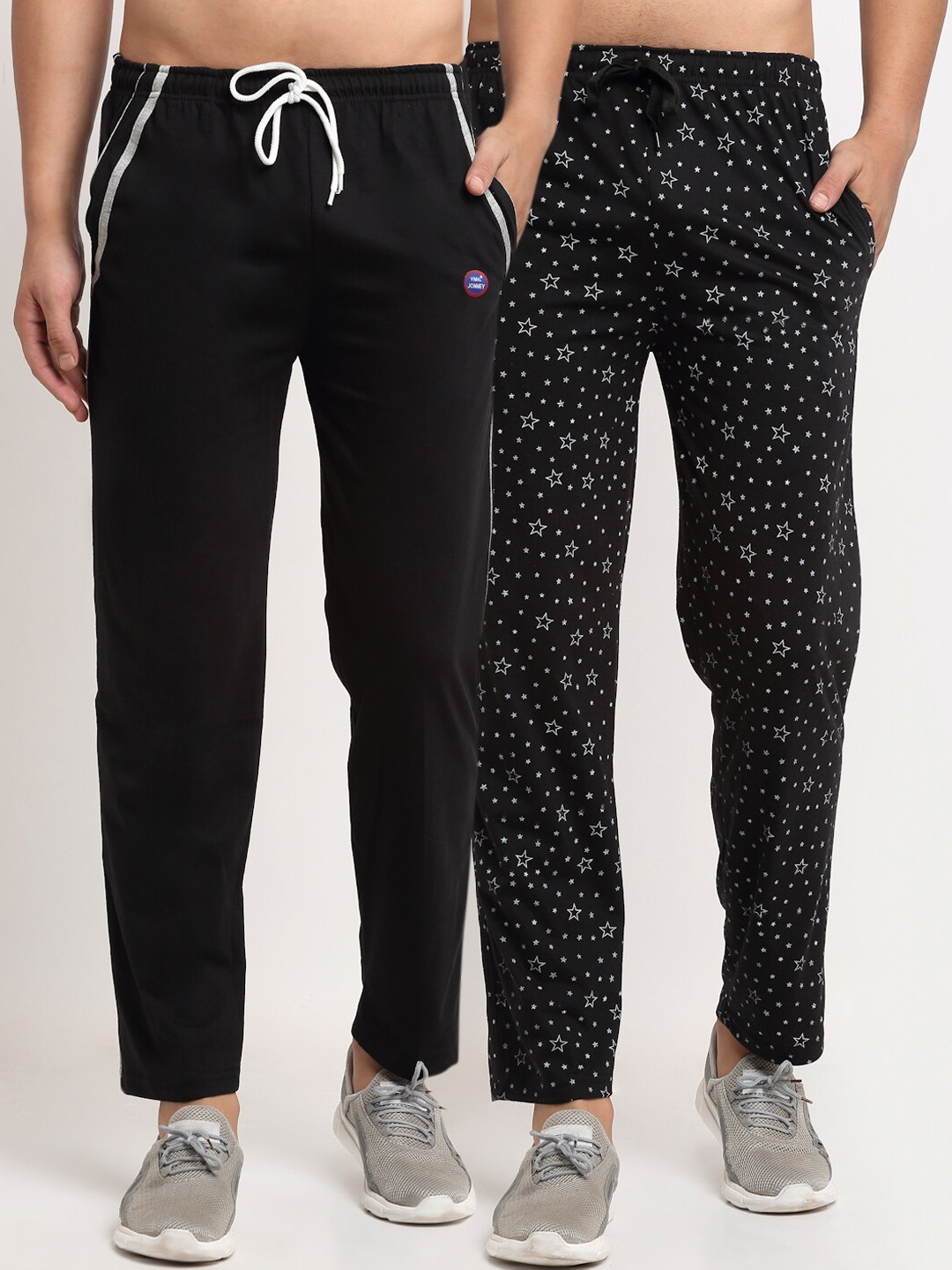 

MACK JONNEY Men Pack Of 2 Black Regular-Fit Track Pants