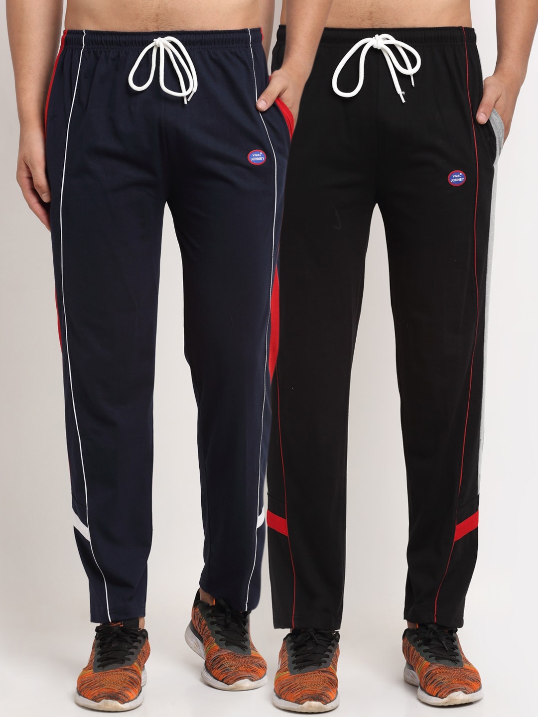 

MACK JONNEY Men Pack Of 2 Solid Track Pants, Black