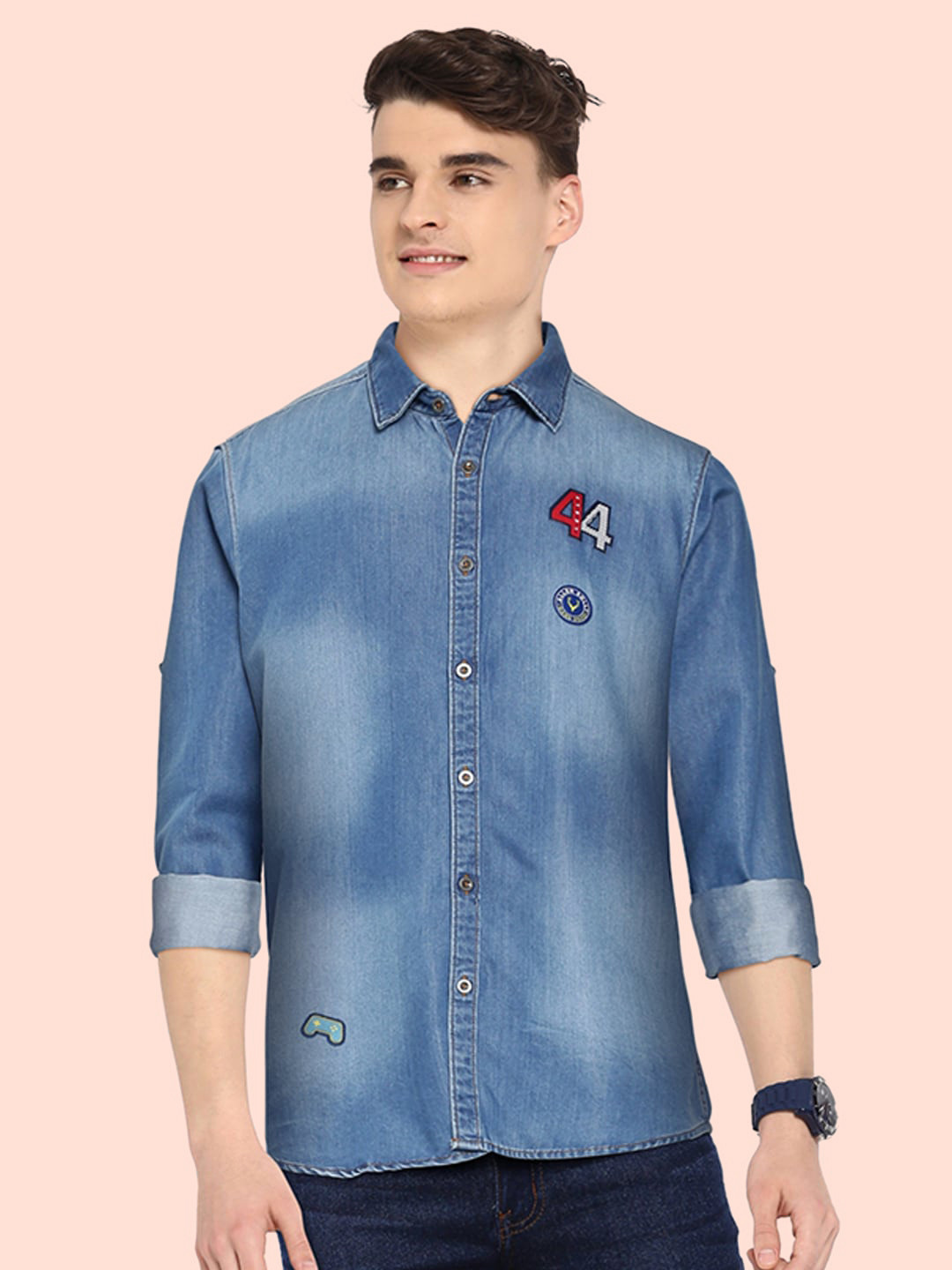 

Allen Solly Junior Boys Blue Pure Cotton Denim Shirt