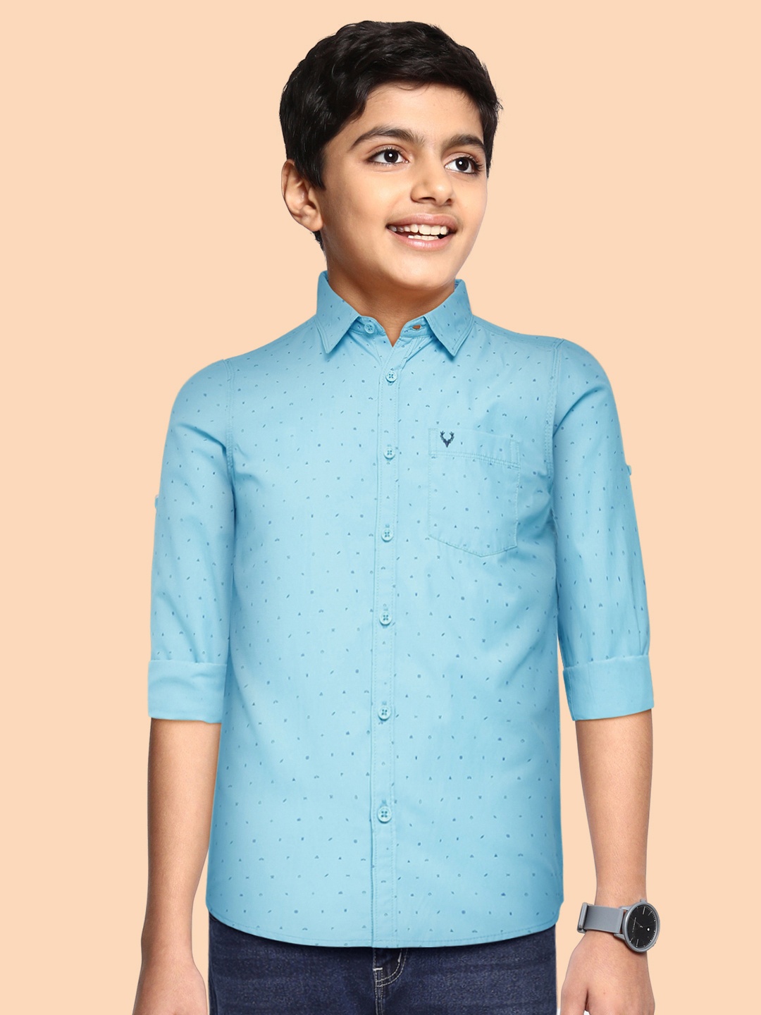 

Allen Solly Junior Boys Blue Printed Casual Shirt