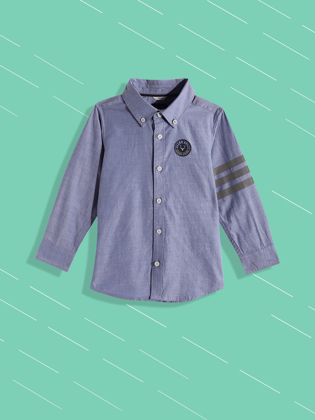 

Allen Solly Junior Boys Blue Slim Fit Pure Cotton Casual Shirt