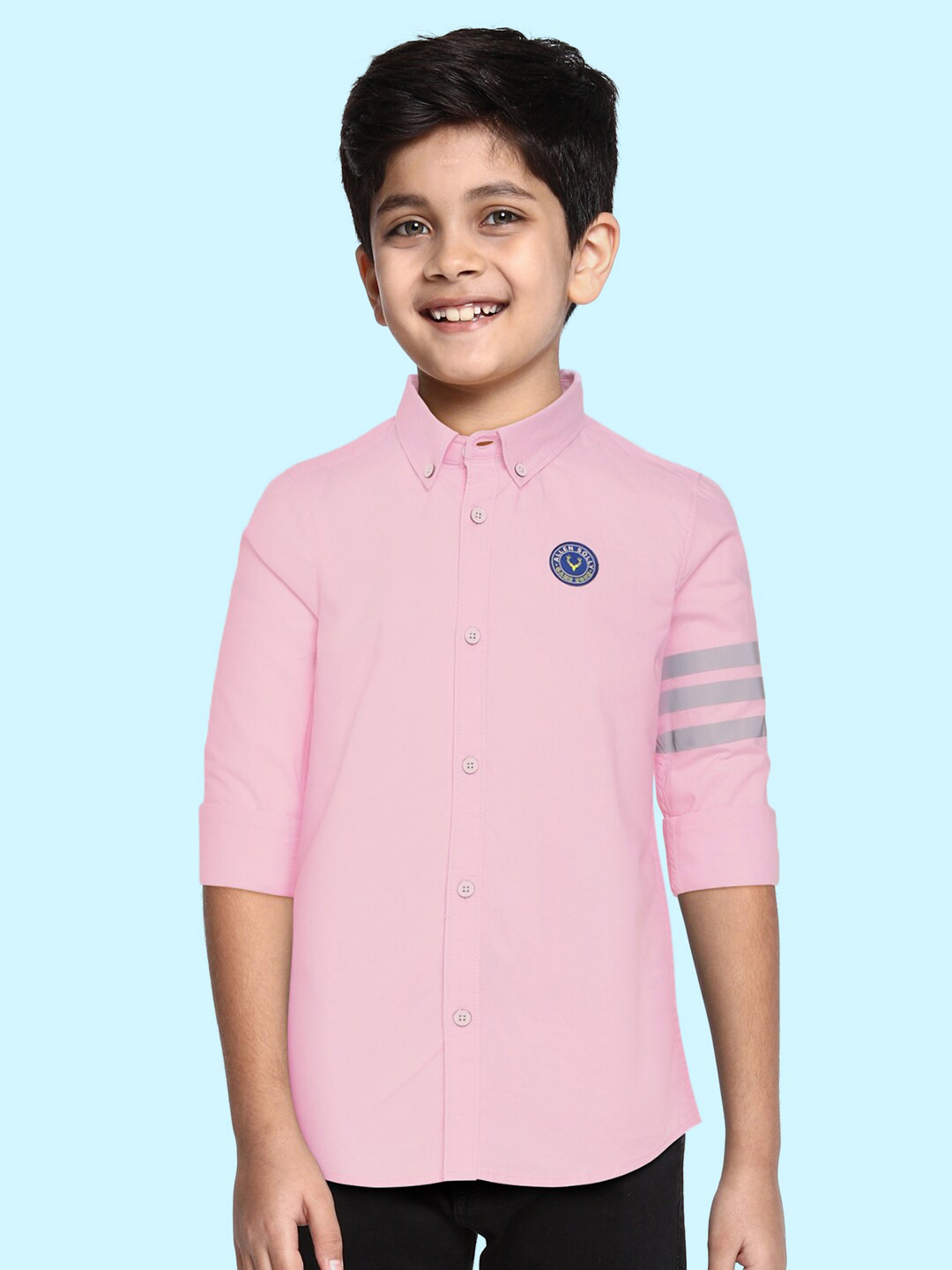 

Allen Solly Junior Boys Pink Solid Slim Fit Pure Cotton Casual Shirt