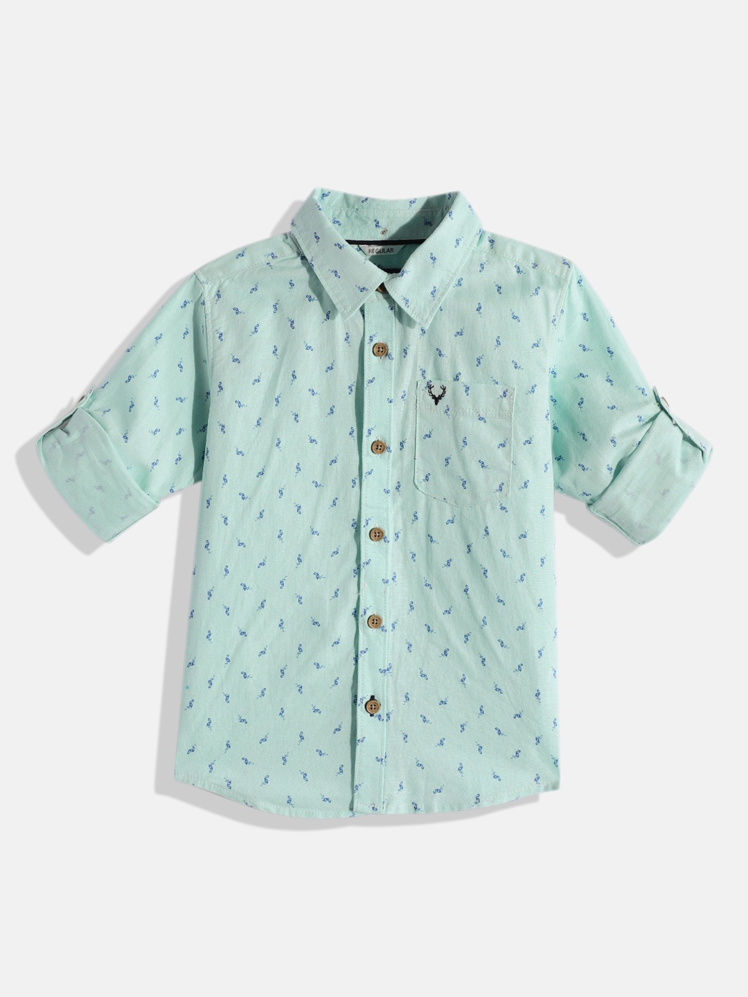 

Allen Solly Junior Boys Sea Green Printed Casual Shirt