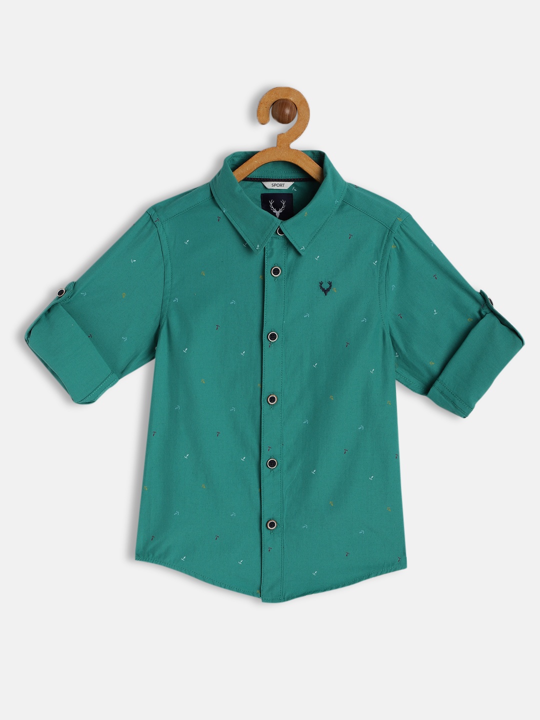 

Allen Solly Junior Boys Green Printed Casual Shirt