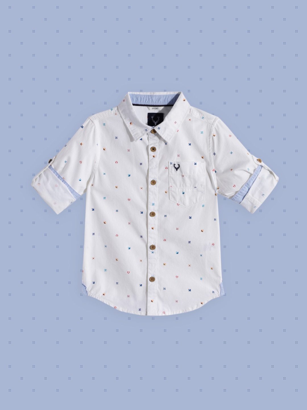 

Allen Solly Junior Boys White Printed Pure Cotton Casual Shirt