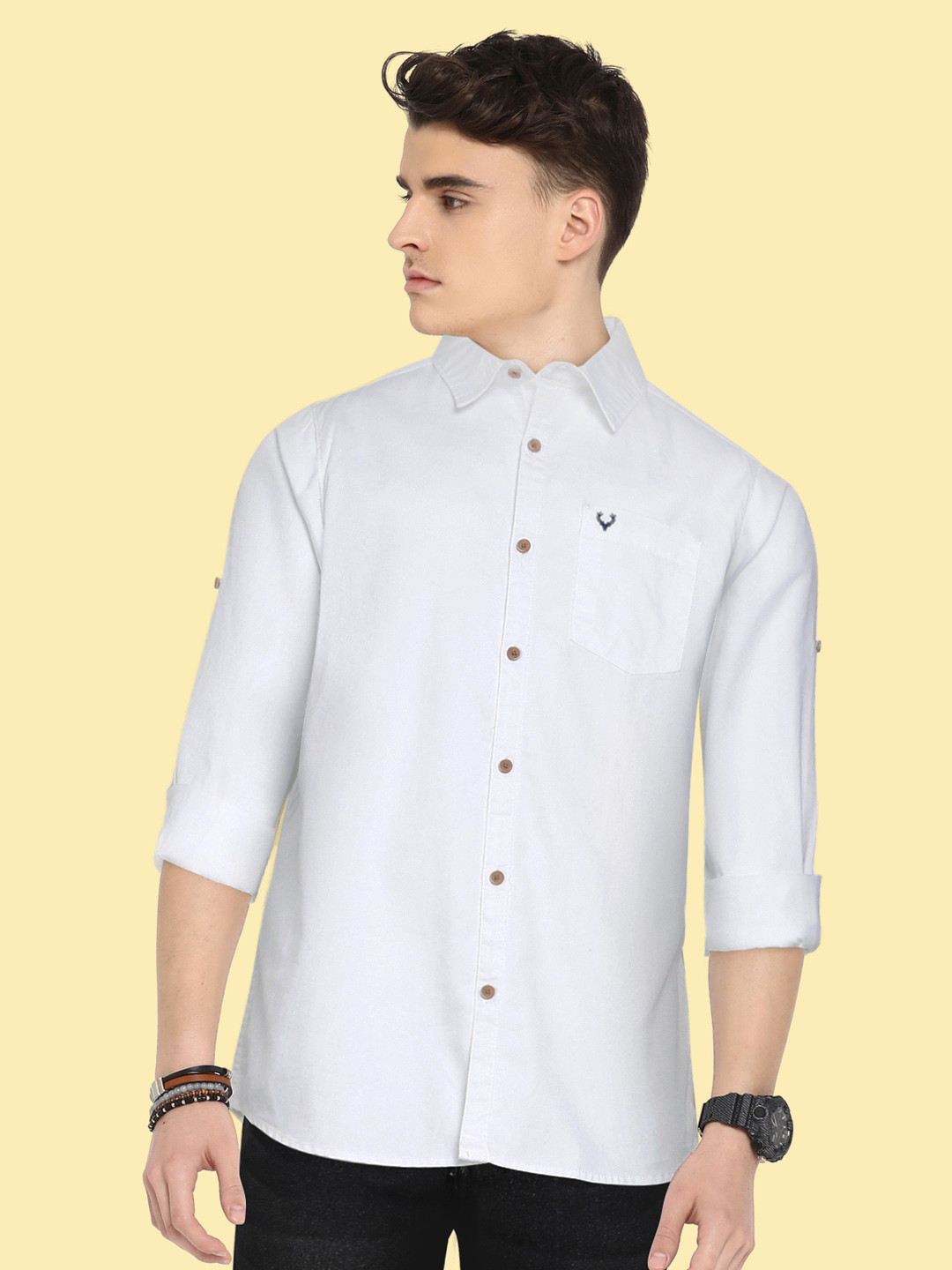 

Allen Solly Junior Boys White Printed Pure Cotton Casual Shirt