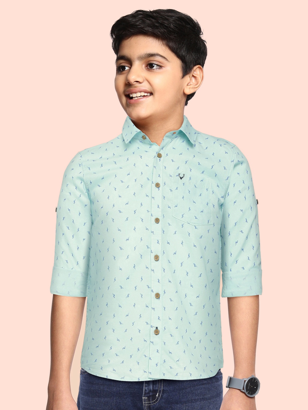 

Allen Solly Junior Boys Blue Printed Casual Shirt