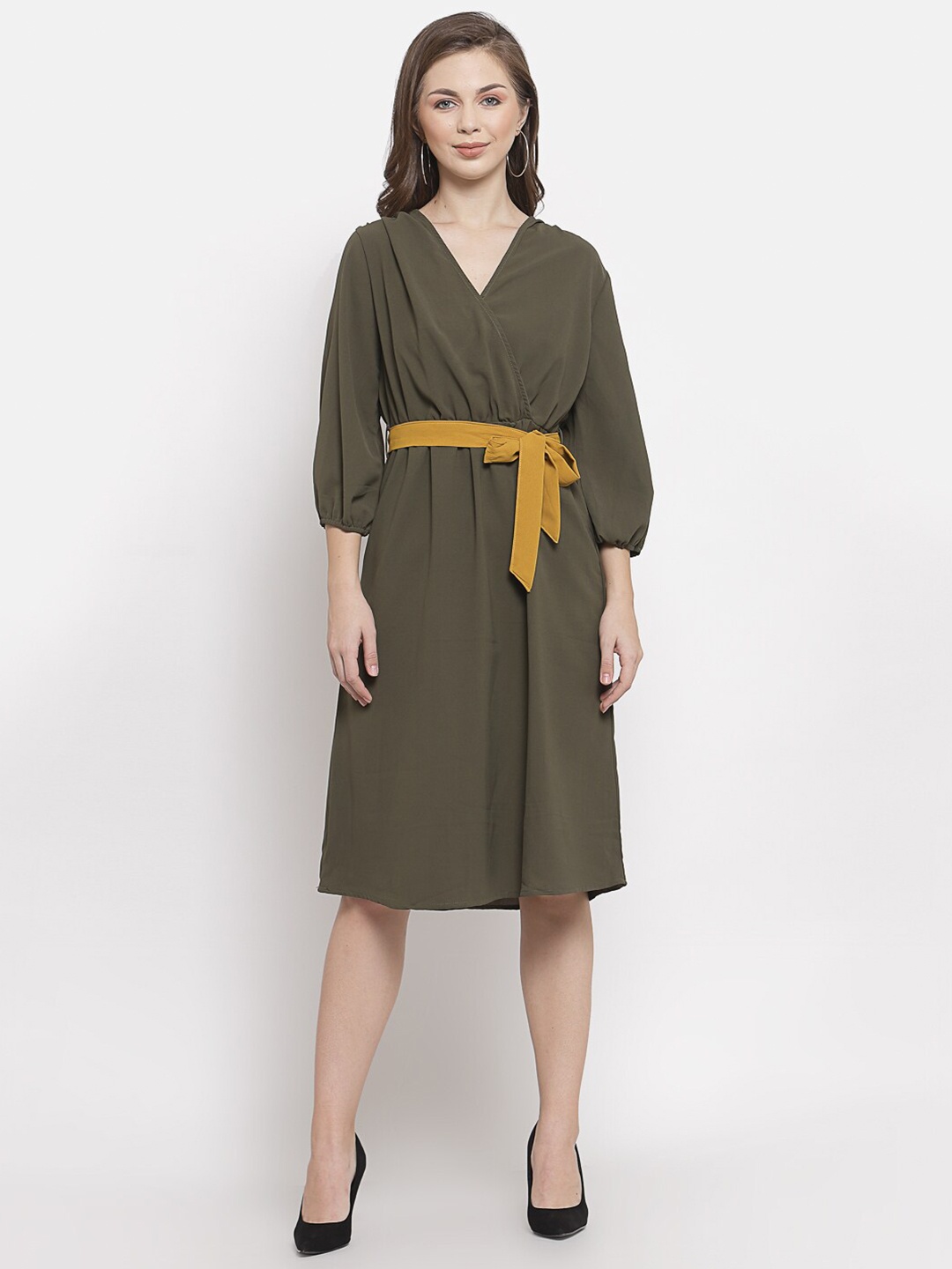 

Mafadeny Green Wrap Dress